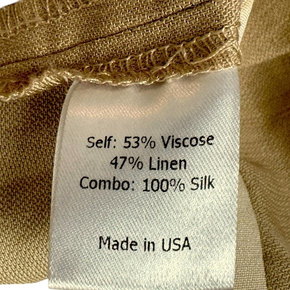 La Ligne Women's Size 10 Lizzie Side Viscose Linen Silk Pant Khaki NWT - Picture 7 of 9